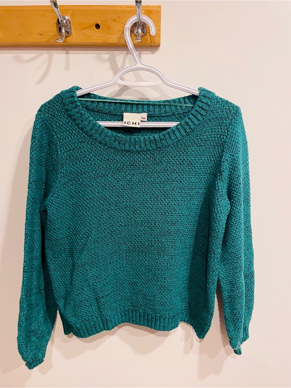 ICHI Teal Crewneck Knit Sweater
